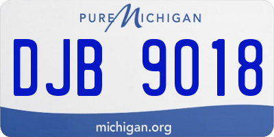 MI license plate DJB9018