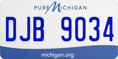 MI license plate DJB9034