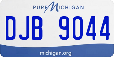 MI license plate DJB9044