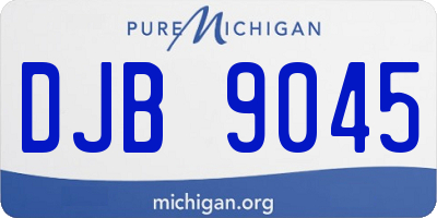 MI license plate DJB9045