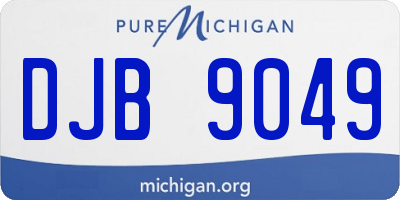 MI license plate DJB9049
