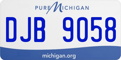 MI license plate DJB9058