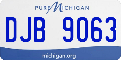 MI license plate DJB9063