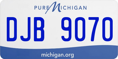 MI license plate DJB9070