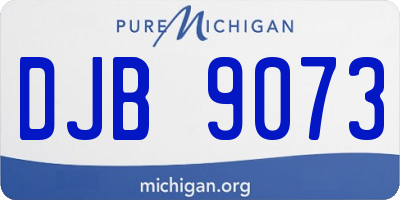 MI license plate DJB9073