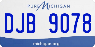 MI license plate DJB9078