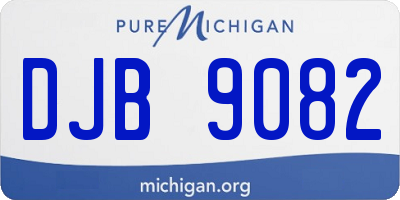MI license plate DJB9082