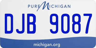 MI license plate DJB9087