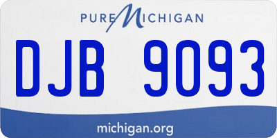 MI license plate DJB9093