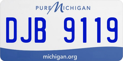 MI license plate DJB9119