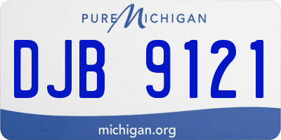 MI license plate DJB9121