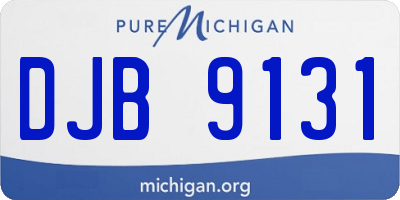 MI license plate DJB9131