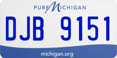 MI license plate DJB9151