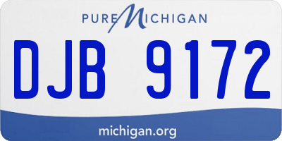 MI license plate DJB9172