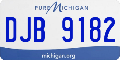 MI license plate DJB9182
