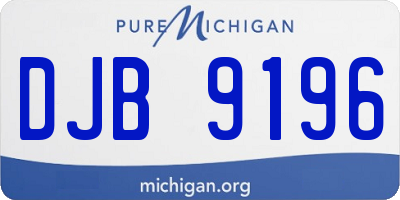 MI license plate DJB9196
