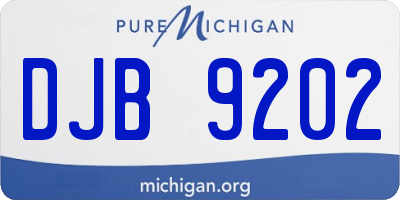 MI license plate DJB9202