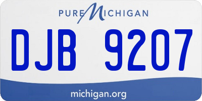 MI license plate DJB9207