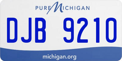 MI license plate DJB9210