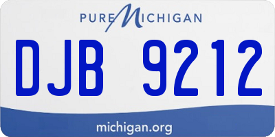MI license plate DJB9212
