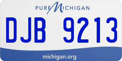 MI license plate DJB9213