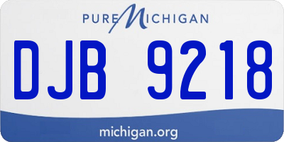 MI license plate DJB9218