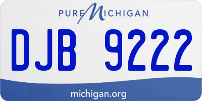 MI license plate DJB9222