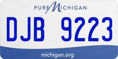 MI license plate DJB9223