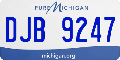 MI license plate DJB9247