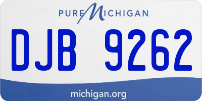 MI license plate DJB9262