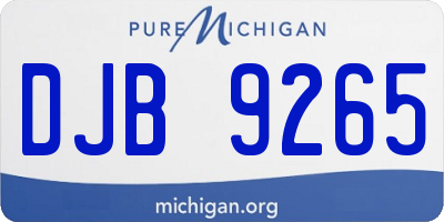 MI license plate DJB9265