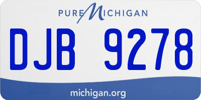 MI license plate DJB9278