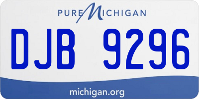 MI license plate DJB9296