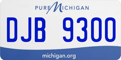 MI license plate DJB9300