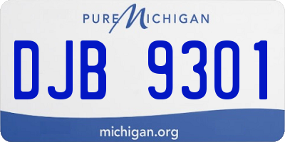 MI license plate DJB9301