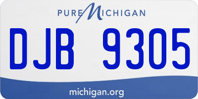 MI license plate DJB9305