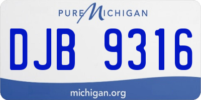 MI license plate DJB9316