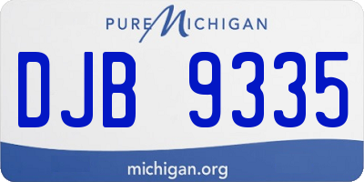 MI license plate DJB9335