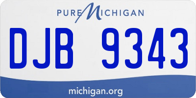 MI license plate DJB9343