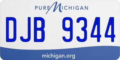 MI license plate DJB9344