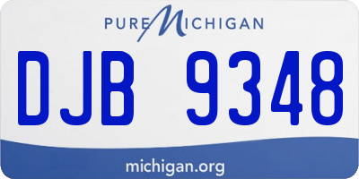 MI license plate DJB9348