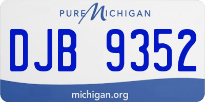 MI license plate DJB9352