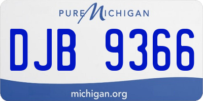 MI license plate DJB9366