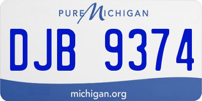 MI license plate DJB9374