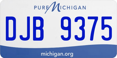 MI license plate DJB9375