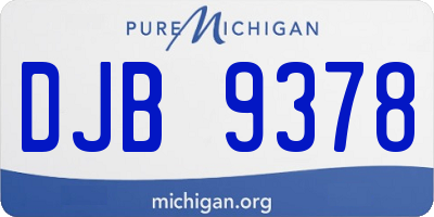 MI license plate DJB9378