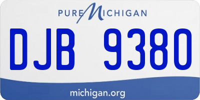 MI license plate DJB9380
