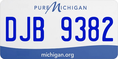 MI license plate DJB9382