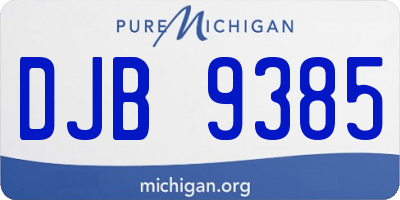 MI license plate DJB9385