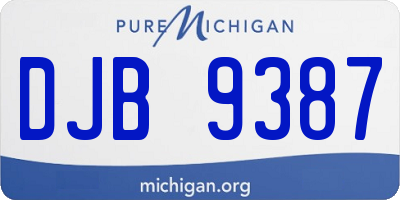 MI license plate DJB9387